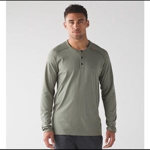 Lululemon Metal Vent Tech Long Sleeve Henley Olive
